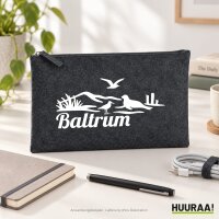 Kulturbeutel Baltrum Strandmotiv 1 Liter Charcoal
