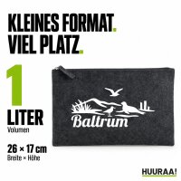 Kulturbeutel Baltrum Strandmotiv 1 Liter Charcoal