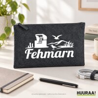 Kulturbeutel Fehmarn Strandmotiv 1 Liter Charcoal