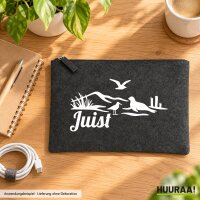 Kulturbeutel Juist Strandmotiv 1 Liter Charcoal