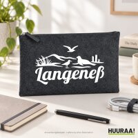 Kulturbeutel Langeneß Strandmotiv 1 Liter Charcoal