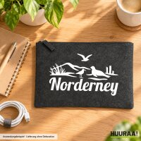 Kulturbeutel Norderney Strandmotiv 1 Liter Charcoal