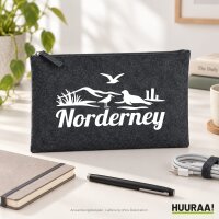 Kulturbeutel Norderney Strandmotiv 1 Liter Charcoal