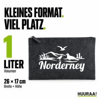 Kulturbeutel Norderney Strandmotiv 1 Liter Charcoal