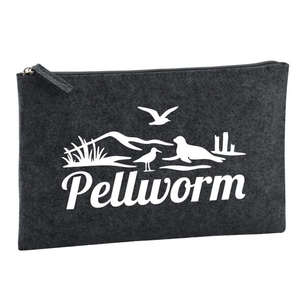 Kulturbeutel Pellworm Strandmotiv 1 Liter Charcoal