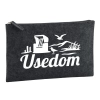 Kulturbeutel Usedom Strandmotiv 1 Liter Charcoal