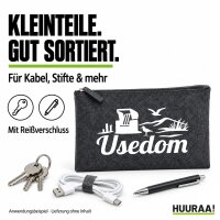Kulturbeutel Usedom Strandmotiv 1 Liter Charcoal