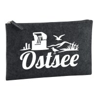 Kulturbeutel Ostsee Strandmotiv 1 Liter Charcoal
