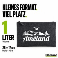Kulturbeutel Ameland Niederlande 1 Liter Charcoal