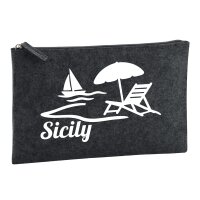 Kulturbeutel Sicily Italien 1 Liter Charcoal