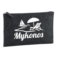 Kulturbeutel Mykonos Griechenland 1 Liter Charcoal
