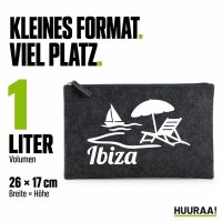 Kulturbeutel Ibiza Spanien 1 Liter Charcoal
