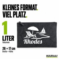 Kulturbeutel Rhodes Griechenland 1 Liter Charcoal
