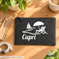 Kulturbeutel Capri Italien 1 Liter Charcoal