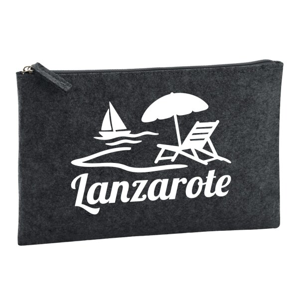 Kulturbeutel Lanzarote Inselmotiv Spanien 1 Liter Charcoal