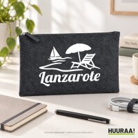 Kulturbeutel Lanzarote Inselmotiv Spanien 1 Liter Charcoal