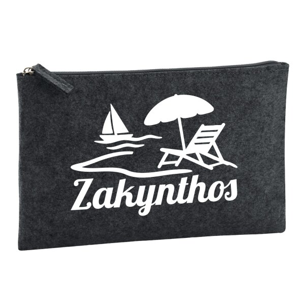 Kulturbeutel Zakynthos Inselmotiv Griechenland 1 Liter Charcoal