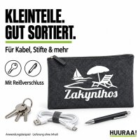 Kulturbeutel Zakynthos Inselmotiv Griechenland 1 Liter Charcoal