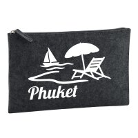 Kulturbeutel Phuket Inselmotiv Thailand 1 Liter Charcoal