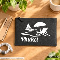 Kulturbeutel Phuket Inselmotiv Thailand 1 Liter Charcoal