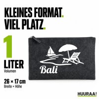 Kulturbeutel Bali Inselmotiv Indonesien 1 Liter Charcoal