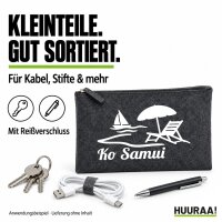 Kulturbeutel Ko Samui Inselmotiv Thailand 1 Liter Charcoal