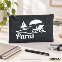 Kulturbeutel Paros Inselmotiv Griechenland 1 Liter Charcoal