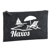 Kulturbeutel Naxos Inselmotiv Griechenland 1 Liter Charcoal