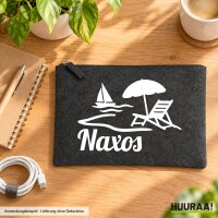 Kulturbeutel Naxos Inselmotiv Griechenland 1 Liter Charcoal