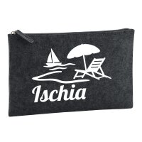 Kulturbeutel Ischia Inselmotiv Italien 1 Liter Charcoal