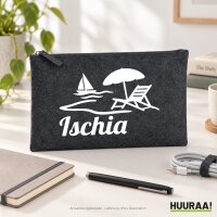 Kulturbeutel Ischia Inselmotiv Italien 1 Liter Charcoal