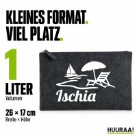 Kulturbeutel Ischia Inselmotiv Italien 1 Liter Charcoal