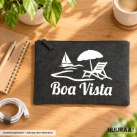 Kulturbeutel Boa Vista Inselmotiv Kap Verde 1 Liter Charcoal