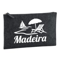 Kulturbeutel Madeira Inselmotiv Portugal 1 Liter Charcoal