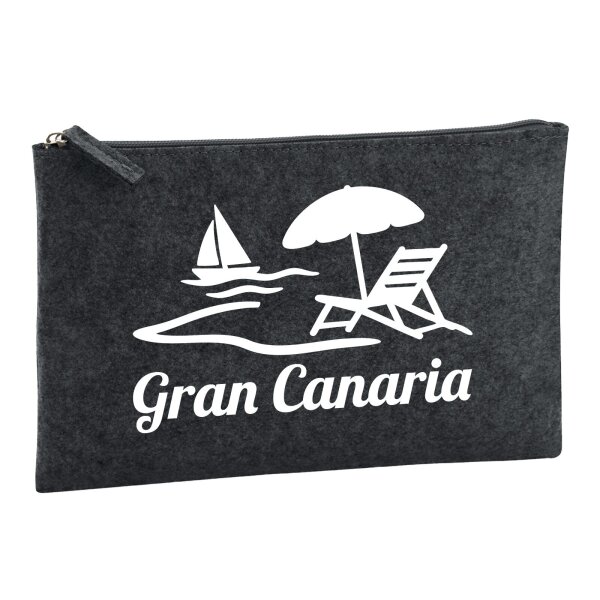 Kulturbeutel Gran Canaria Inselmotiv Spanien 1 Liter Charcoal
