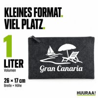 Kulturbeutel Gran Canaria Inselmotiv Spanien 1 Liter Charcoal