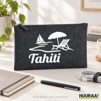 Kulturbeutel Tahiti Inselmotiv Französisch-Polynesien 1 Liter Charcoal
