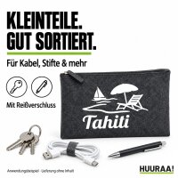 Kulturbeutel Tahiti Inselmotiv Französisch-Polynesien 1 Liter Charcoal