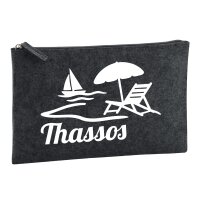 Kulturbeutel Thassos Inselmotiv Griechenland 1 Liter Charcoal