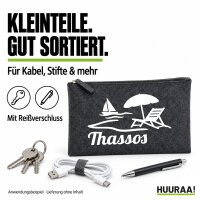 Kulturbeutel Thassos Inselmotiv Griechenland 1 Liter Charcoal