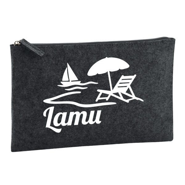 Kulturbeutel Lamu Inselmotiv Kenia 1 Liter Charcoal