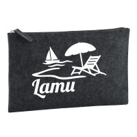 Kulturbeutel Lamu Inselmotiv Kenia 1 Liter Charcoal