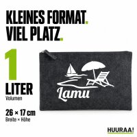 Kulturbeutel Lamu Inselmotiv Kenia 1 Liter Charcoal