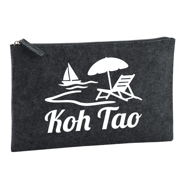 Kulturbeutel Koh Tao Inselmotiv Thailand 1 Liter Charcoal