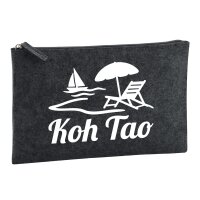 Kulturbeutel Koh Tao Inselmotiv Thailand 1 Liter Charcoal