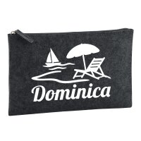 Kulturbeutel Dominica Inselmotiv Karibik 1 Liter Charcoal