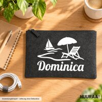 Kulturbeutel Dominica Inselmotiv Karibik 1 Liter Charcoal