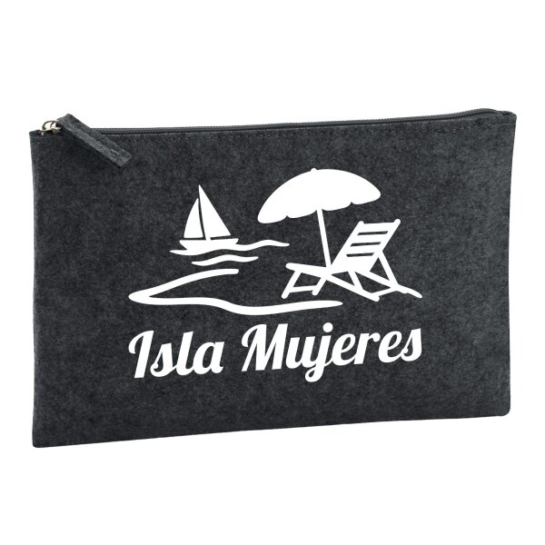 Kulturbeutel Isla Mujeres Inselmotiv Mexiko 1 Liter Charcoal