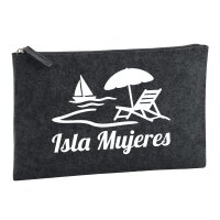Kulturbeutel Isla Mujeres Inselmotiv Mexiko 1 Liter Charcoal