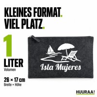 Kulturbeutel Isla Mujeres Inselmotiv Mexiko 1 Liter Charcoal